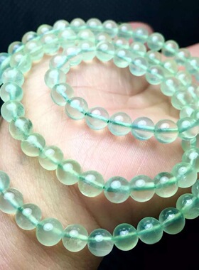 天然葡萄石手链多圈多层女 6mm 4mm三圈佛珠手链水晶饰品