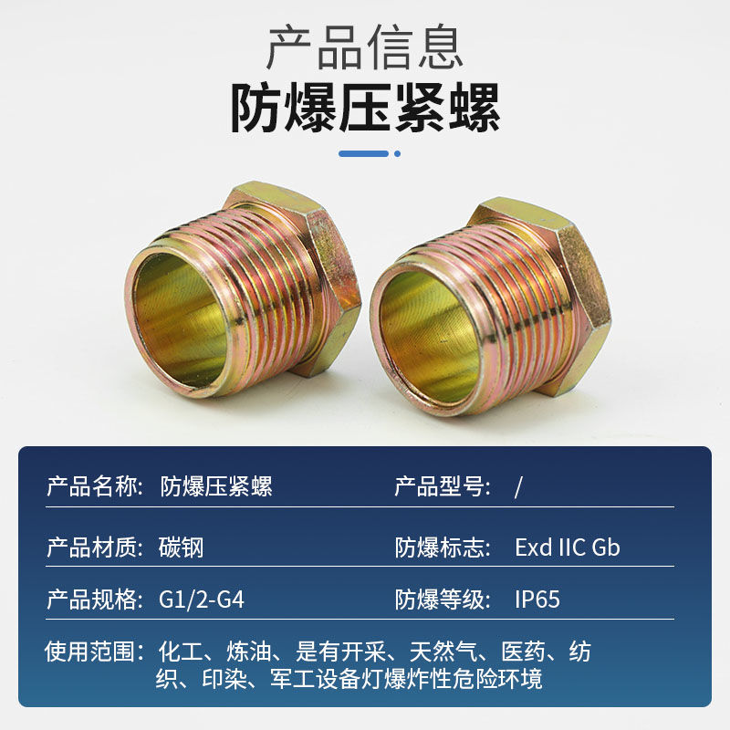 防爆压紧螺母 碳钢镀锌G1/2G3/4G1碳钢防爆压紧罗锁扣锁紧螺母 - 图0