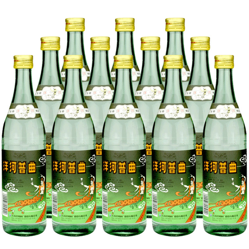 洋河普曲45度475mL*12瓶装整箱白酒浓香型收藏光瓶酒