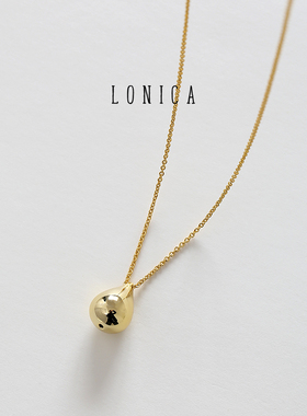 明星同款纯银亮面水滴锁骨链