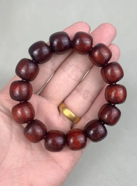 单圈手串款桶珠总汇手链老型平绿檀黄花梨檀文玩紫光引流