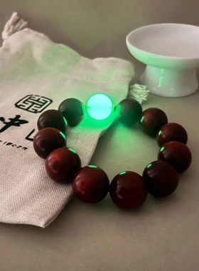 高密老料非洲小叶紫檀2.0夜光手串血檀木佛珠手串男女士念珠手链