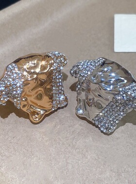 欧美走秀同款美杜莎头戒指人工水钻镶嵌重工人像夸张指环女12