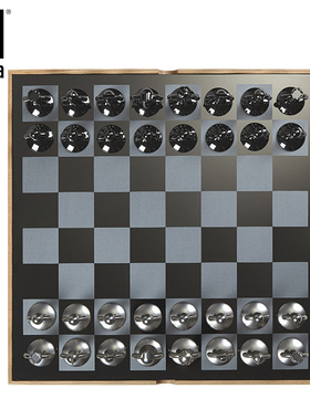 国际象棋金属实木高档样板房摆件