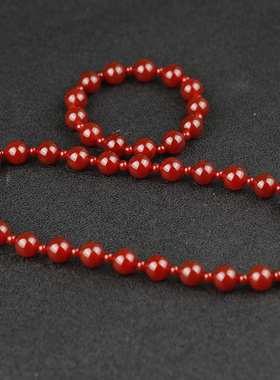 【天然玛瑙 假一罚十】许妍赵露思同款手串红色玛瑙双圈串珠手链