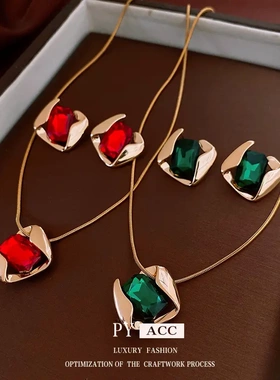 铜合金耳饰情侣礼物银针耳钉项链