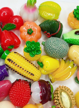 迷你仿真蔬菜水果diy饰品道具微缩挂件过家家厨房冰箱贴树脂配件