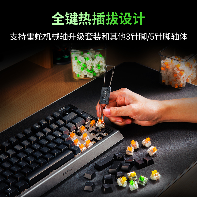 Razer雷蛇黑寡妇蜘蛛V4热插拔75%配列电竞电脑游戏客制化机械键盘-图0