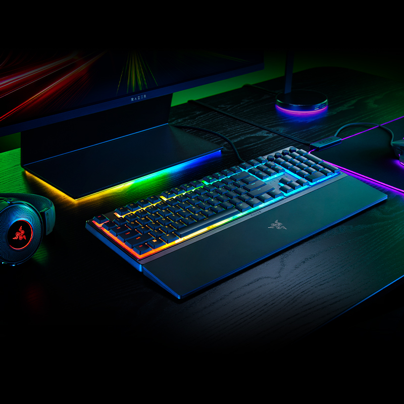 Razer雷蛇雨林狼蛛V3轻机械轴幻彩RGB背光电脑游戏魔兽有线键盘-图3