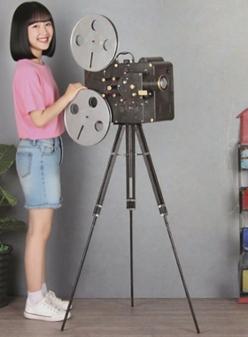 复古大型支架电影放映机模型摆件