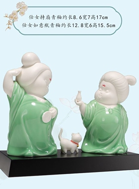 西安文创唐朝仕女陶俑陶瓷摆件