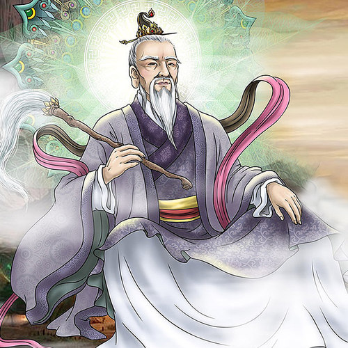 祖师爷菩提老祖画像挂画孙悟空师傅客厅玄关供奉装饰丝绸画可定制 - 图2