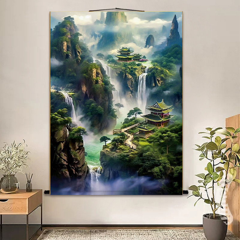 仙家堂口山水画堂单风景画东北暗堂无活物亭子沙发墙贴壁纸挂画,淘宝优惠券,粉丝福利购,淘宝优惠卷