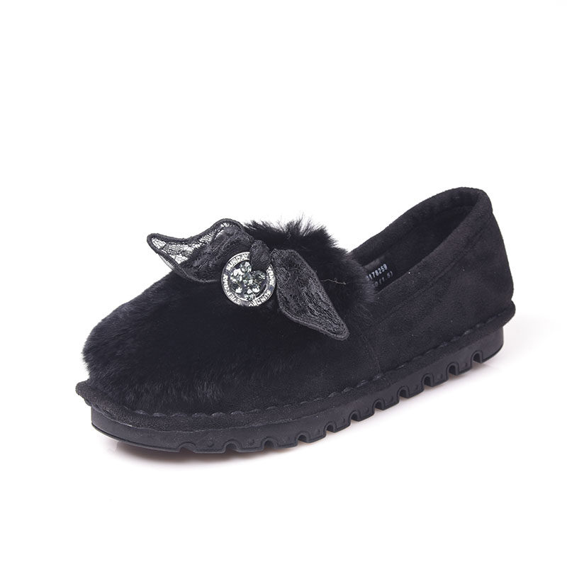 34-40ZUSE折扣女冬季加绒保暖平底防滑一脚蹬懒人豆豆棉鞋毛毛鞋,淘宝优惠券,粉丝福利购,淘宝优惠卷