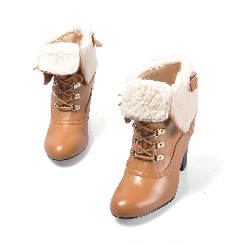 AEE爱意34/37-38黑色女鞋单鞋真皮中跟深口粗跟皮鞋短靴秋鞋靴子,淘宝优惠券,粉丝福利购,淘宝优惠卷