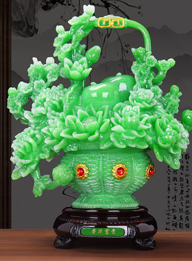 牡丹花篮摆件家居客厅装饰摆设
