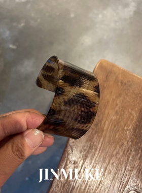 JINMUKE韩国进口个性宽边豹纹系列时尚宽手镯手环新品