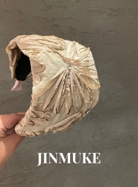 JINMUKE韩国进口发饰头饰品宽边花朵夸张气质遮白发发箍头箍发卡
