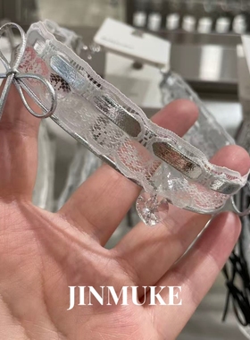 JINMUKE韩国进口首饰品气质蕾丝蝴蝶结甜美淑女多层项链锁骨链