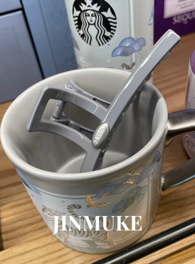 JINMUKE韩国进口发饰头饰简约百搭气质大号一字线条灰色抓夹发抓