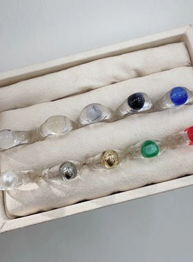 夏日气质亚克力透明戒指指环