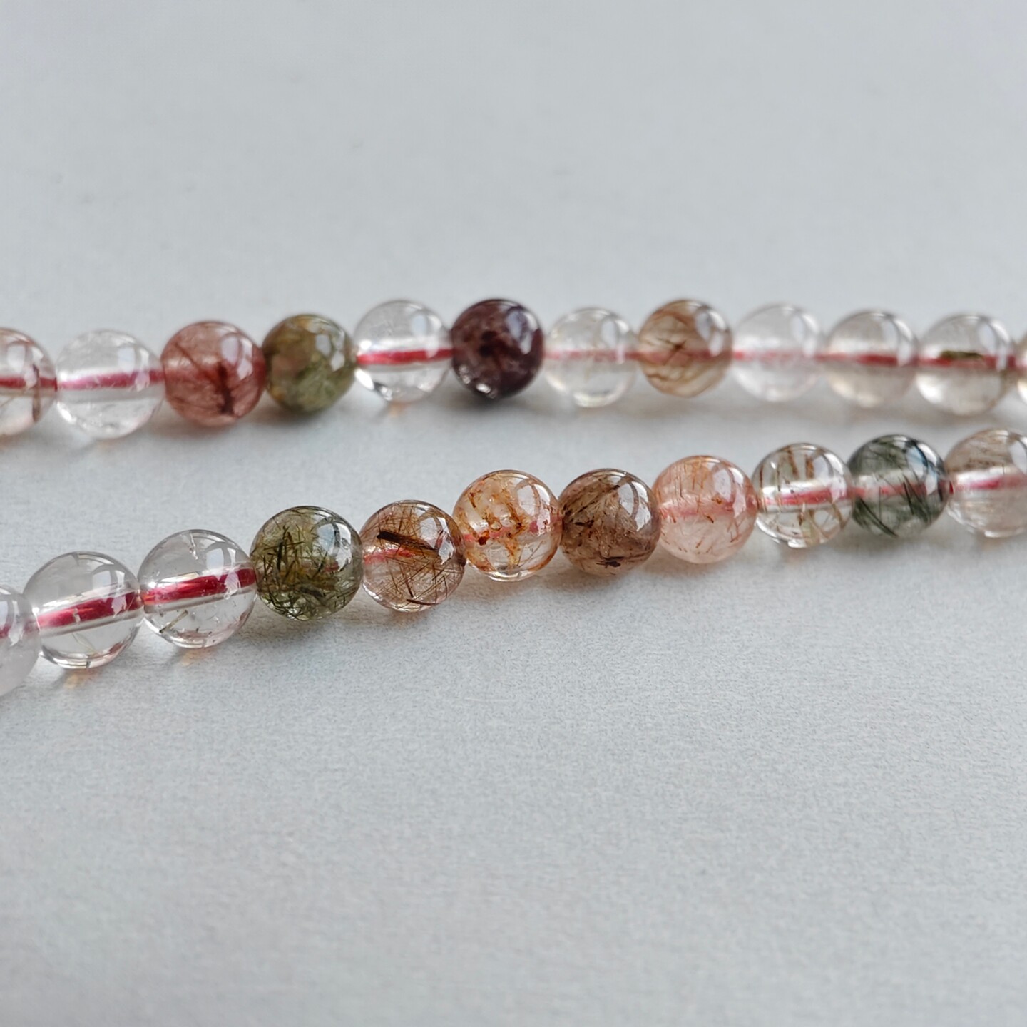 4-12mm天然彩发晶圆珠高冰老料散珠子有孔手工diy手链项链配件,淘宝优惠券,粉丝福利购,淘宝优惠卷