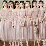 Весеннее платье подружки невесты, с вышивкой, средней длины, в корейском стиле, подходит для подростков