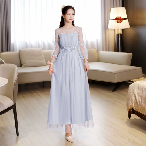 Длинное платье подружки невесты, длина миди, градиент, для подружки невесты