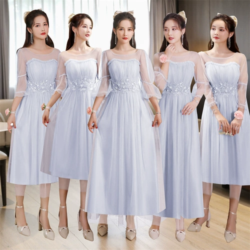 Длинное платье подружки невесты, длина миди, градиент, для подружки невесты