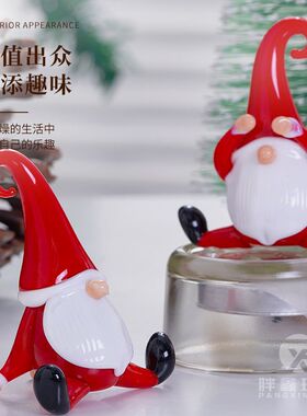 PLL淄博琉璃圣诞节琉璃摆件房子地精雪人桌面装饰工艺品礼品DIY