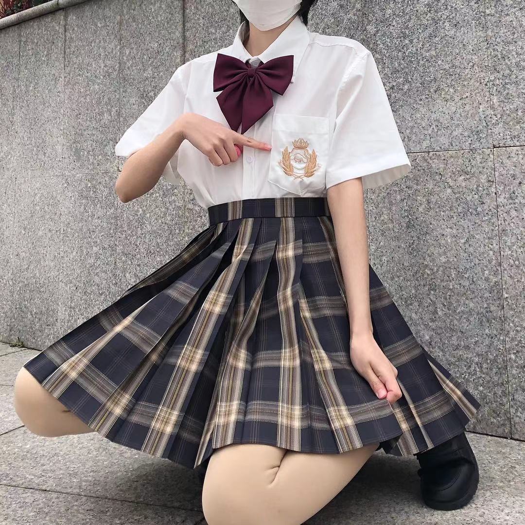 乔奈奈原创JK刺绣衬衫新款奶白色jk制服长袖短袖衬衣学生女现货