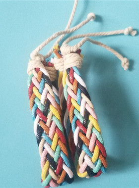 ins风七彩绳男女手绳纯手工编织