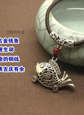 复古长命锁项链毛衣链