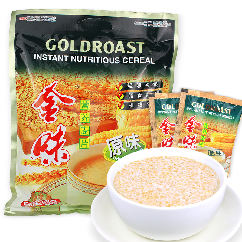 金味600g*3原味麦片营养燕麦片即冲学生早餐含糖甜味即食零食超市 - 图0