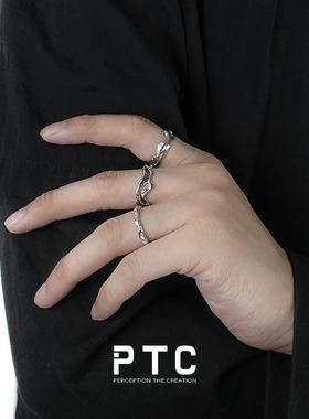 PTC中性风纯银925高级感开口戒