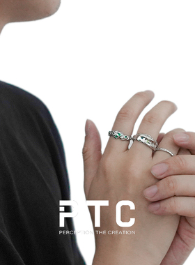 PTC中性风S925银高级感开口戒