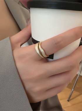 几何不规则戒指指环女钛钢
