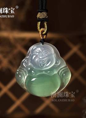 本命年玉髓油青佛公玉石吊坠玛瑙半山半水玉观音项链女弥勒佛毛衣