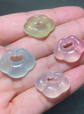 本命年15件包邮冰种白玉髓双面祥云锁吊坠玉髓宝宝如意锁玉石项链