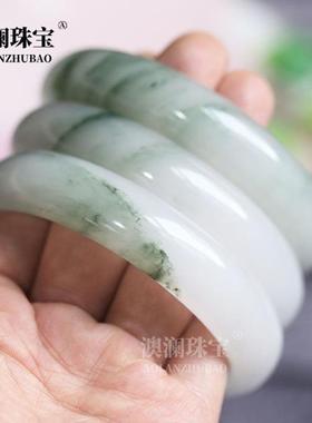 本命年真品新疆天山翠手镯昆仑翠天山翠飘翠手镯女款简约时尚大方