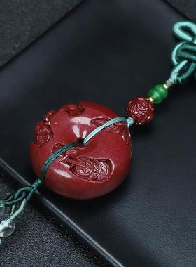 本命年朱砂平安扣挂件貔貅红砂紫砂包包汽车挂饰中国结编织礼物