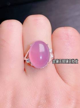 本命年镶嵌玉髓戒指红色玛瑙指环开口帝王绿翡翠玉女戒礼物