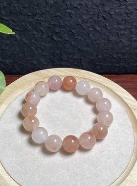 本命年桃花酿手串石英岩玉圆珠单圈手串少女款粉色手链时尚简约女
