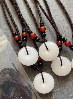 本命年丝玉平安扣时尚百搭吊坠男女白色简约平安扣礼物