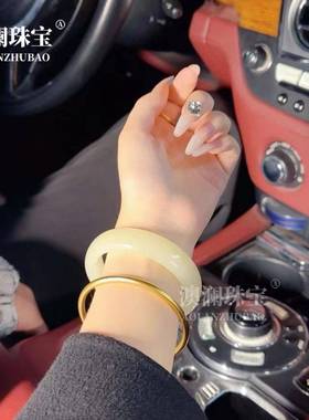 本命年阿富汗玉石青白色清水宽胎蜂蜜水显白有气质女神款玉石礼物