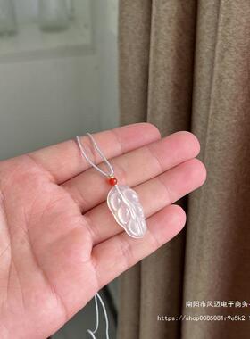 本命年高冰玛瑙玉髓知常乐吊坠玛瑙冰种吊坠笑佛马料冰底树叶吊坠