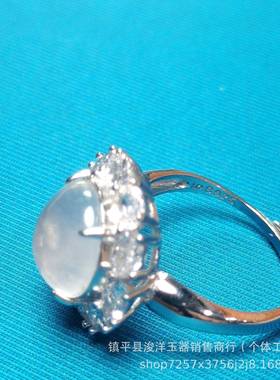 本命年新中式水沫玉女戒925纯银镶嵌轻奢蛋面戒指环礼物