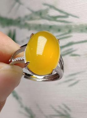 本命年附证书925银镶玉髓戒指冰种绿粉玛瑙玉石活口指环女礼物