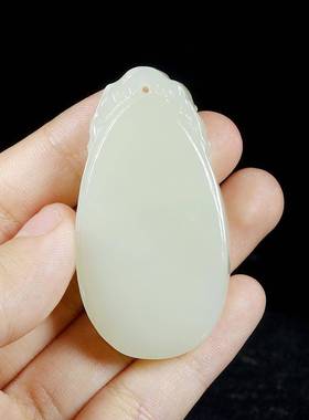 本命年新疆和田玉平安牌吊坠男女款精雕白玉平安无事牌许愿牌送证