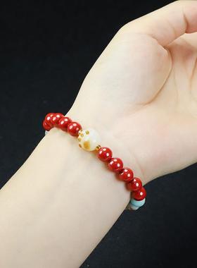 本命年朱砂手串女帝王砂菩提猫爪手链in可爱时尚雄黄砂手持礼物